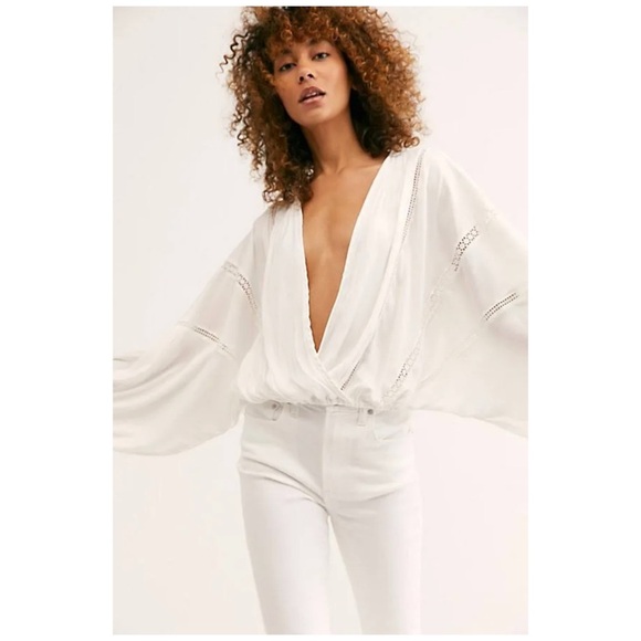 Free People | Billowy Boho Balloon Sleeve Weekend Love Top Periwinkle | M - Picture 3 of 14